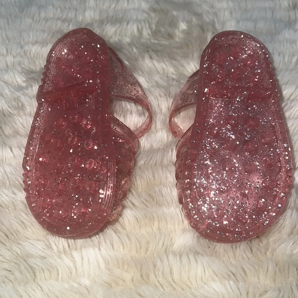 GAP Pink Glitter Jelly Sandals
